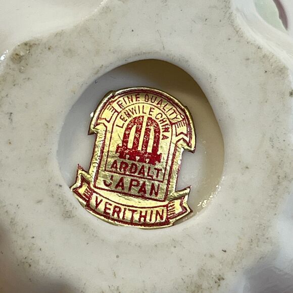 Set of 4 VINTAGE PORCELAIN SALT CELLAR SHELL SHAPED W/ROSES BY ARDALT ~ JAPAN‎ - Picture 11 of 12